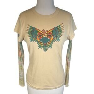 Vintage Harley-Davidson Tattoo Sleeve Graphic Tee Medium Y2K Grunge 90s Rare